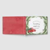 ヴィンテージレッドトラックスノー結婚クリスマスゲストハウス ゲストブック (全面)