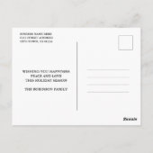 ヴィンテージレッドトラックツリーギフトクリスマスファミリー名 ポストカード (裏面)