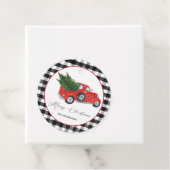 ヴィンテージレッドトラックバッファローチェックのクリスマス フェイバータグ (インサイチュ)