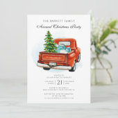 ヴィンテージレッドトラックビジネスクリスマスパーティー 招待状 (スタンド正面)