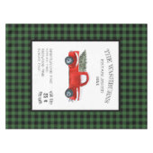 ヴィンテージレッドトラックファームハウスクリスマステーブルクロス テーブルクロス (正面(横))