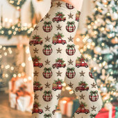 ヴィンテージレッドトラックプレイドオーナメントクリスマス レギンス