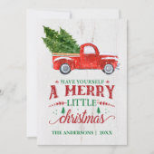 ヴィンテージレッドトラックメリークリスマスカード シーズンカード (正面)