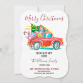 ヴィンテージレッドトラックメリークリスマスツリー移動 案内状 (正面)