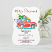 ヴィンテージレッドトラックメリークリスマスツリー移動 案内状 (スタンド正面)