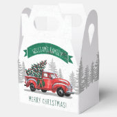 ヴィンテージレッドトラックメリークリスマスファミリー名 フェイバーボックス (オープン)