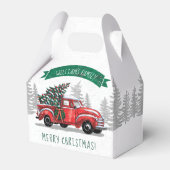 ヴィンテージレッドトラックメリークリスマスファミリー名 フェイバーボックス (正面サイド)