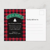 ヴィンテージレッドトラックメリークリスマスホリデームービング 案内ポストカード (裏面)