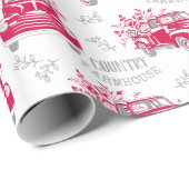 ヴィンテージレッドトラックラッピング紙 ラッピングペーパー (ロールコーナー)