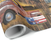 ヴィンテージレッドトラックラッピング紙 ラッピングペーパー (ロールコーナー)