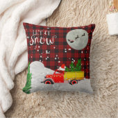 ヴィンテージレッドトラックランバージャックバッファロープレイドクリスマス クッション (ブランケット)