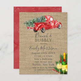 ヴィンテージレッドトラックワインブランチ&バブリー招待状 招待状