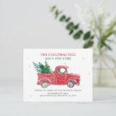 ヴィンテージレッドトラック引っ越しましたホリデームービング 案内ポストカード (スタンド正面)