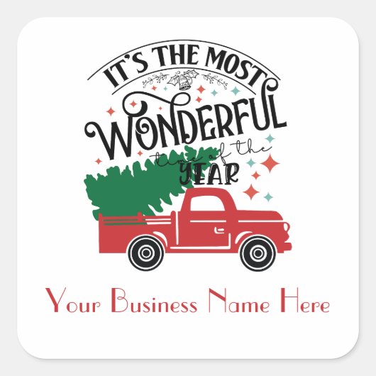 ヴィンテージレッドトラック最も素晴らしいタイムビジネス スクエアシール (正面)