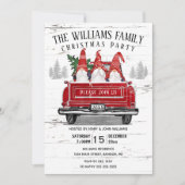 ヴィンテージレッドトラック格言クリスマスパーティー 招待状 (正面)