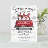 ヴィンテージレッドトラック格言クリスマスパーティー 招待状 (スタンド正面)