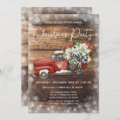 ヴィンテージレッドトラック素朴のクリスマスパーティー シーズンカード (正面/裏面)