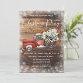 ヴィンテージレッドトラック素朴のクリスマスパーティー シーズンカード (スタンド正面)