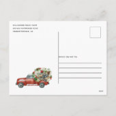 ヴィンテージレッドトラック素朴クリスマスパーティー招待状 シーズンポストカード (裏面)