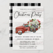 ヴィンテージレッドトラック素朴ファミリークリスマスパーティー シーズンカード (正面/裏面)