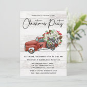 ヴィンテージレッドトラック素朴ファミリークリスマスパーティー シーズンカード (スタンド正面)