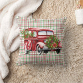 ヴィンテージレッドトラック装飾用クッション クッション (ブランケット)