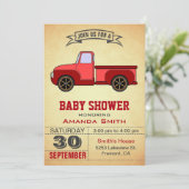 ヴィンテージレッドトラック赤ちゃんシャワー招待状 招待状 (スタンド正面)