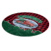 ヴィンテージレッドトラック赤バッファロープレイドクリスマス カッティングボード (角)