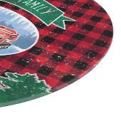 ヴィンテージレッドトラック赤バッファロープレイドクリスマス カッティングボード (角)