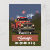 ヴィンテージレッドトラック7月4日のご挨拶 ポストカード (正面)