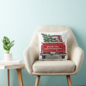 ヴィンテージレッドトラック（クリスマスツリーファミリー名） クッション (椅子)