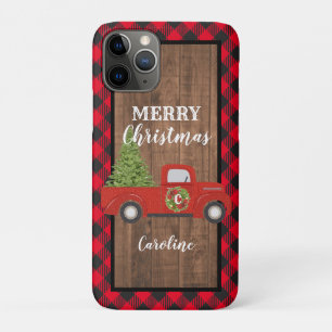 ヴィンテージレッドトラック(クリスマスツリー電話付き) iPhone 11 PROケース
