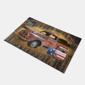 ヴィンテージレッドトラック ドアマット (アングル)