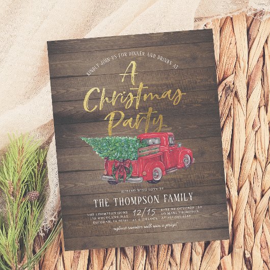 ヴィンテージレッドトラック&プレイドバジェットクリスマスパーティー