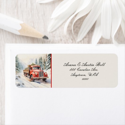 ヴィンテージレッドトラック ラベル (インサイチュ)