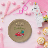 ヴィンテージレッドトラックKraft上のクリスマスツリー ペーパープレート (パーティー)