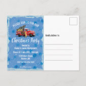ヴィンテージレッドトラックw/ドッグクリスマスパーティー インビテーションポストカード (裏面)