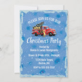 ヴィンテージレッドトラックw/ドッグファミリークリスマスパーティー 招待状 (裏面)