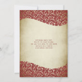 ヴィンテージレッドドレスダマスク金ゴールドティアラ・キンセアニラ 招待状 (裏面)