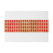 ヴィンテージレッドハーレクインパターン 招待状ベリーバンド (裏面例)