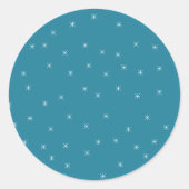 ヴィンテージレッドバックディアアクア樺の木ツリースノーフレーク ラウンドシール (正面)