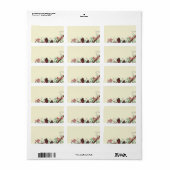 ヴィンテージレッドバーズピンクの開花枝アドレス ラベル (フルシート)