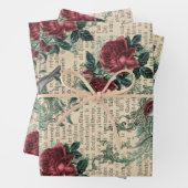 ヴィンテージレッドバーズ&バード ラッピングペーパーシート (インサイチュ)