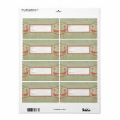 ヴィンテージレッドバードのクリスマスギフトタグ ラベル (フルシート)