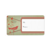 ヴィンテージレッドバードのクリスマスギフトタグ ラベル (正面)