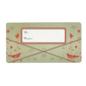 ヴィンテージレッドバードのクリスマスギフトタグ ラベル (正面)