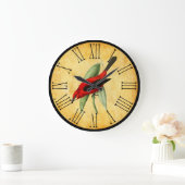 ヴィンテージレッドバードオーランテアンドキッエレガントチン ラージ壁時計 (ホーム)