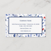 ヴィンテージレッドバードブルーフローラ水色 名刺 (裏面)