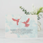 ヴィンテージレッドバード結婚式招待状 招待状 (スタンド正面)