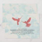 ヴィンテージレッドバード結婚式招待状 招待状 (正面/裏面)